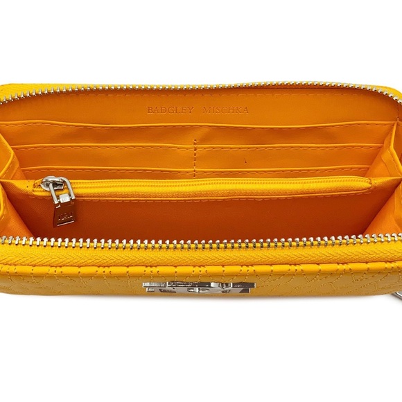 Badgley Mischka Coral Quilted Long Wallet with Detailed Stitching - Picture 4 of 4